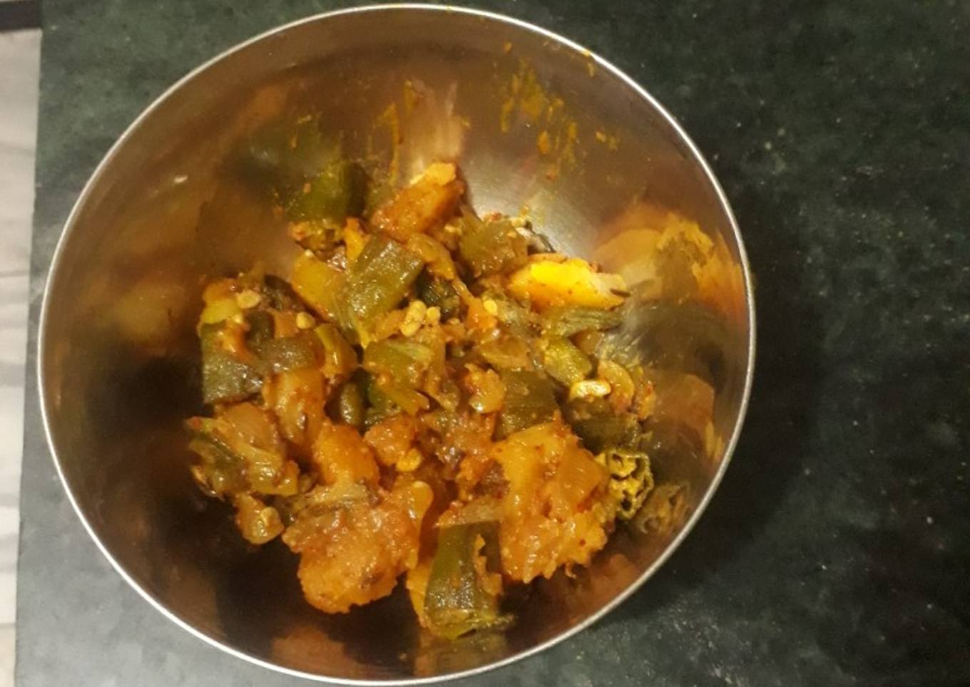 Ladyfinger (bhindi) with potato