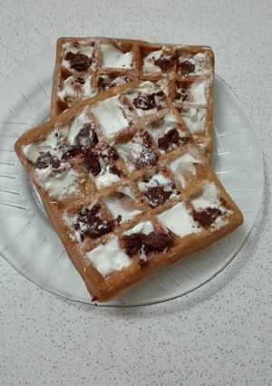 Una foto de Wafles de avena y azúcar negra