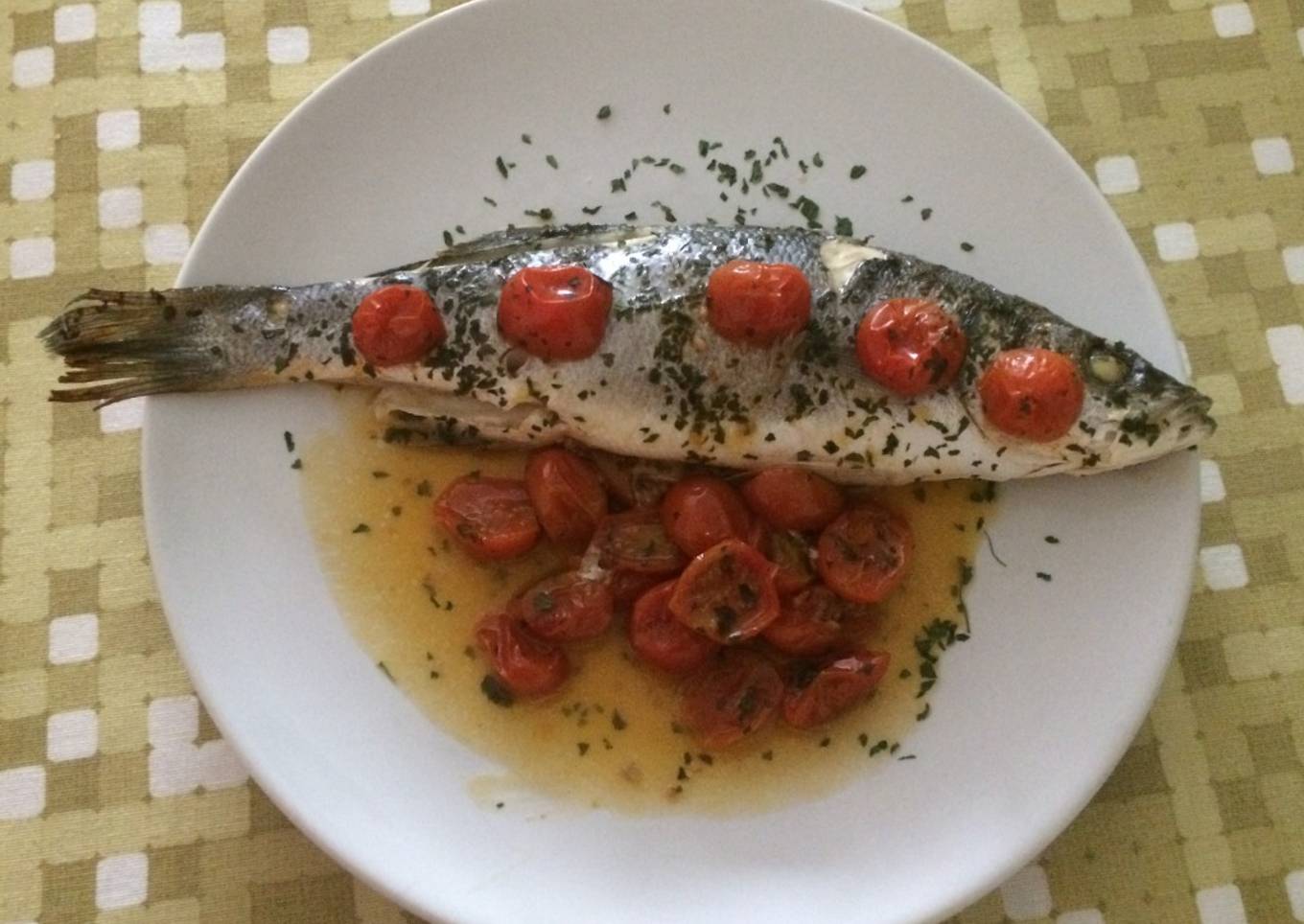 Easiest Way to Make Favorite Sea Bass with cherry tomatoes al cartoccio