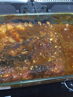 Una foto de Costillas de cerdo en salsa de bbq