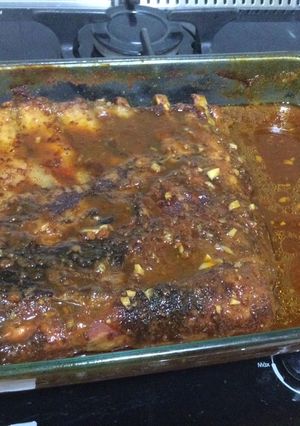 Una foto de Costillas de cerdo en salsa de bbq