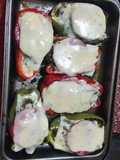 Morrón verde y rojo rellenos