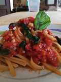 Linguine con Pomodori Freschi, Olio Evo, Aglio e Basilico