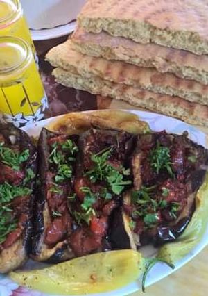Une photo de Mes aubergines farcies bio