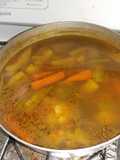 Sopa de gallina al horno
