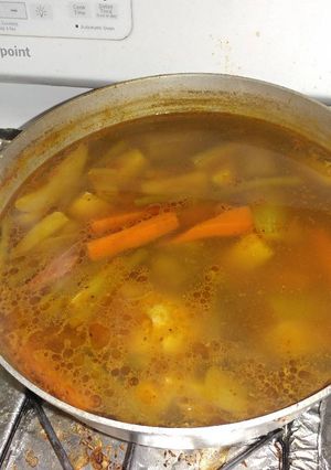 Una foto de Sopa de gallina al horno