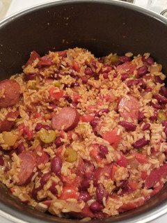A picture of Super Easy Red Beans and Rice with Sausage.