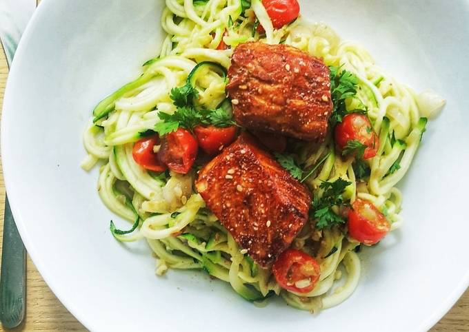 Zoodles courgettes - saumon