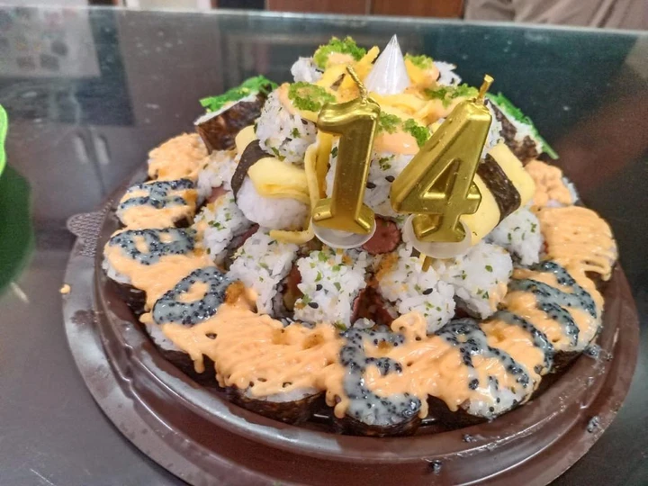 Cara Mudah Membuat Resep Tumpeng sushi (sushi tart) ala fe yang  Bikin Ketagihan Anti Ribet, Mantap