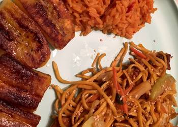 How to Cook Yummy ARROZ CON Tomato Y PLATANOS FRITOS Y CHOW MEIN 