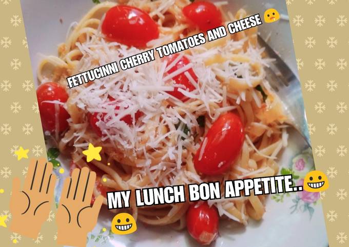 Fettucini cerry tomatoes and cheese simple&easy