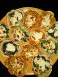 Canastillas de verduras y cebolla caramelizadas