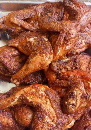 A picture of BBQ chicken.