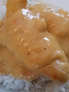 A picture of Chicken w/ Easy Roasted Bell Pepper Cream Sauce.