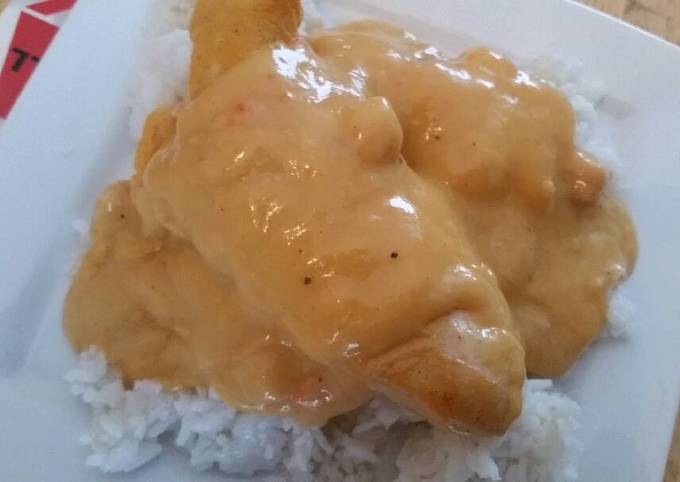 Steps to Prepare Quick Chicken w/ Easy Roasted Bell Pepper Cream Sauce