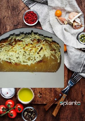 Una foto de PAN DE AVENA Y CEBADA, con una levadura masa madre de manzana 🍎 y queso gratinado