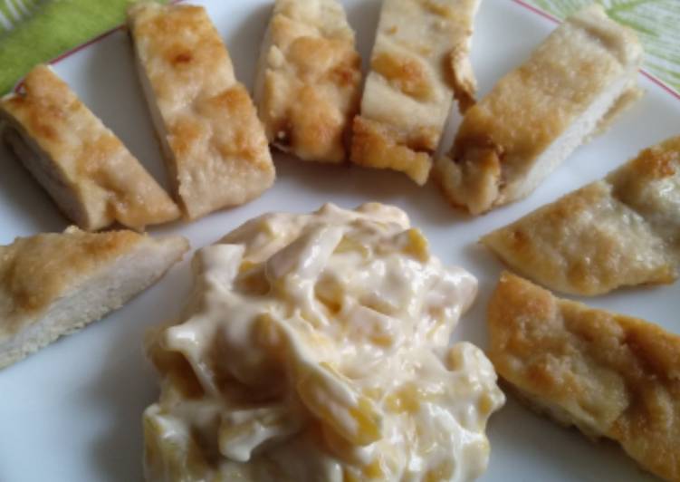 Pechuga de pollo con mayonesa de melocotón