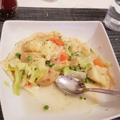 A picture of Pancakes & Veggie Soup.