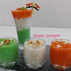 A picture of Tricolour vermicelli payasam.