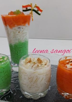 A picture of Tricolour vermicelli payasam.