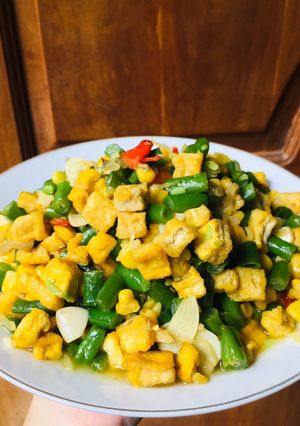 Foto resep 🥗 Oseng Buncis Tahu Jagung Manis