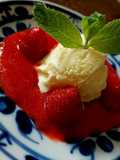 Sorvete com coulis de Morangos