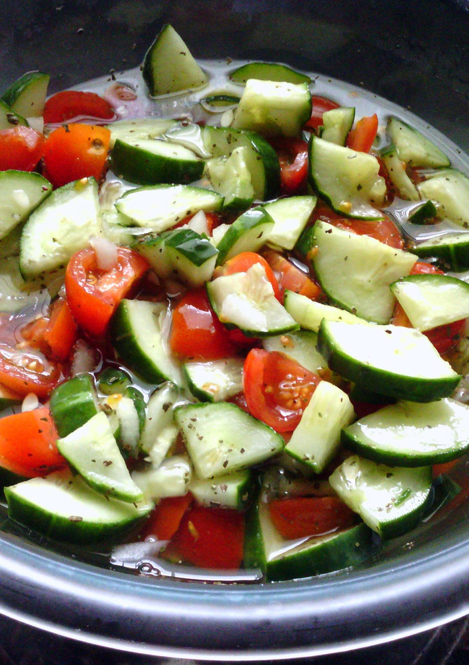 A picture of Cucumber and Tomato Salad.
