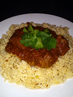 A picture of authentic Indian chicken curry.