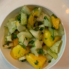 A picture of Mango cucumber salad.