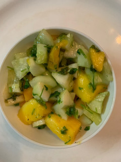 A picture of Mango cucumber salad.