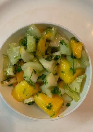 A picture of Mango cucumber salad.