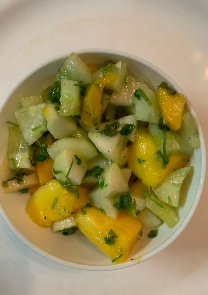 A picture of Mango cucumber salad.