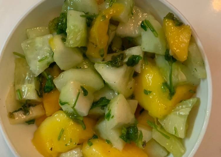 Steps to Prepare Ultimate Mango cucumber salad