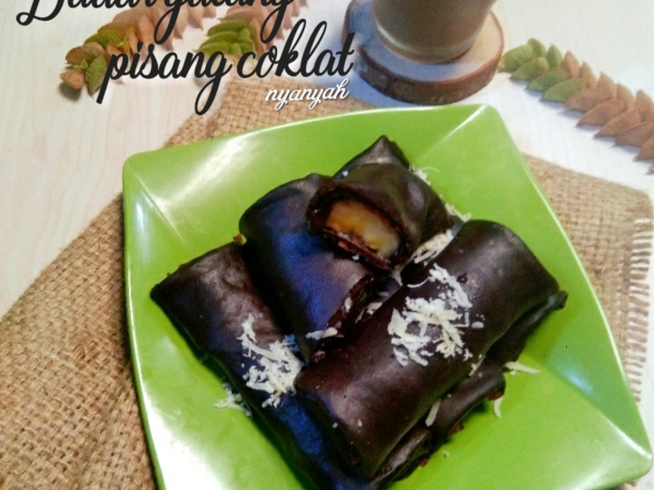 Cara Memasak Dadar gulung pisang coklat Sederhana Dan Enak