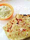 Cheesy banana chickpeas Paratha with peanut chutney