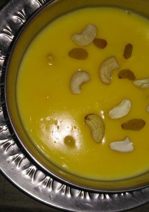 A picture of Dry fruit custard.