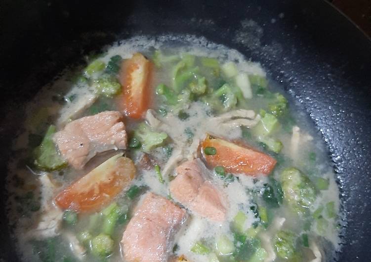 Resep salmon brokoli kuah