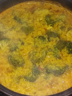 Una foto de Arroz meloso con brócoli