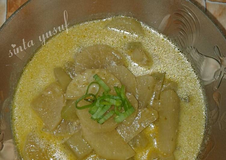 Resep Sayur lobak kuah santan Anti Gagal