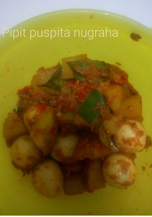 Foto resep Telur puyuh kentang pedas