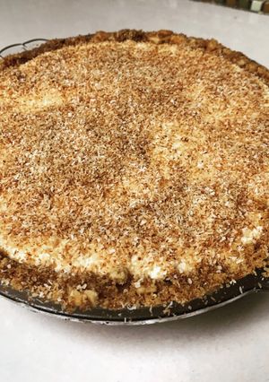 A picture of Ynielle’s Soursop Cheesecake w/ Desiccated Coconut.