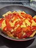 Pencas de acelgas con pimientos morrones,