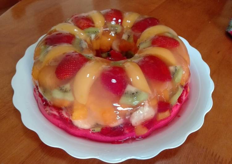 Torta Gelatina Con Frutas Receta De Luis Cookpad