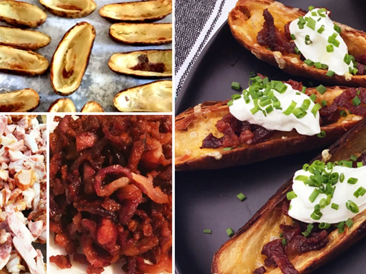 Easy Steps to Prepare Recipe Fullblood Wagyu Beef Bacon Crispy Potato Skins that is Can Pamper Your Tongue, Tasty}