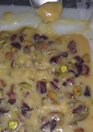 A picture of White Chocolate Chewy Cranberries And Pistachio Fudge.