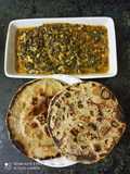 Saag Palak Paneer and Bajra Rotla