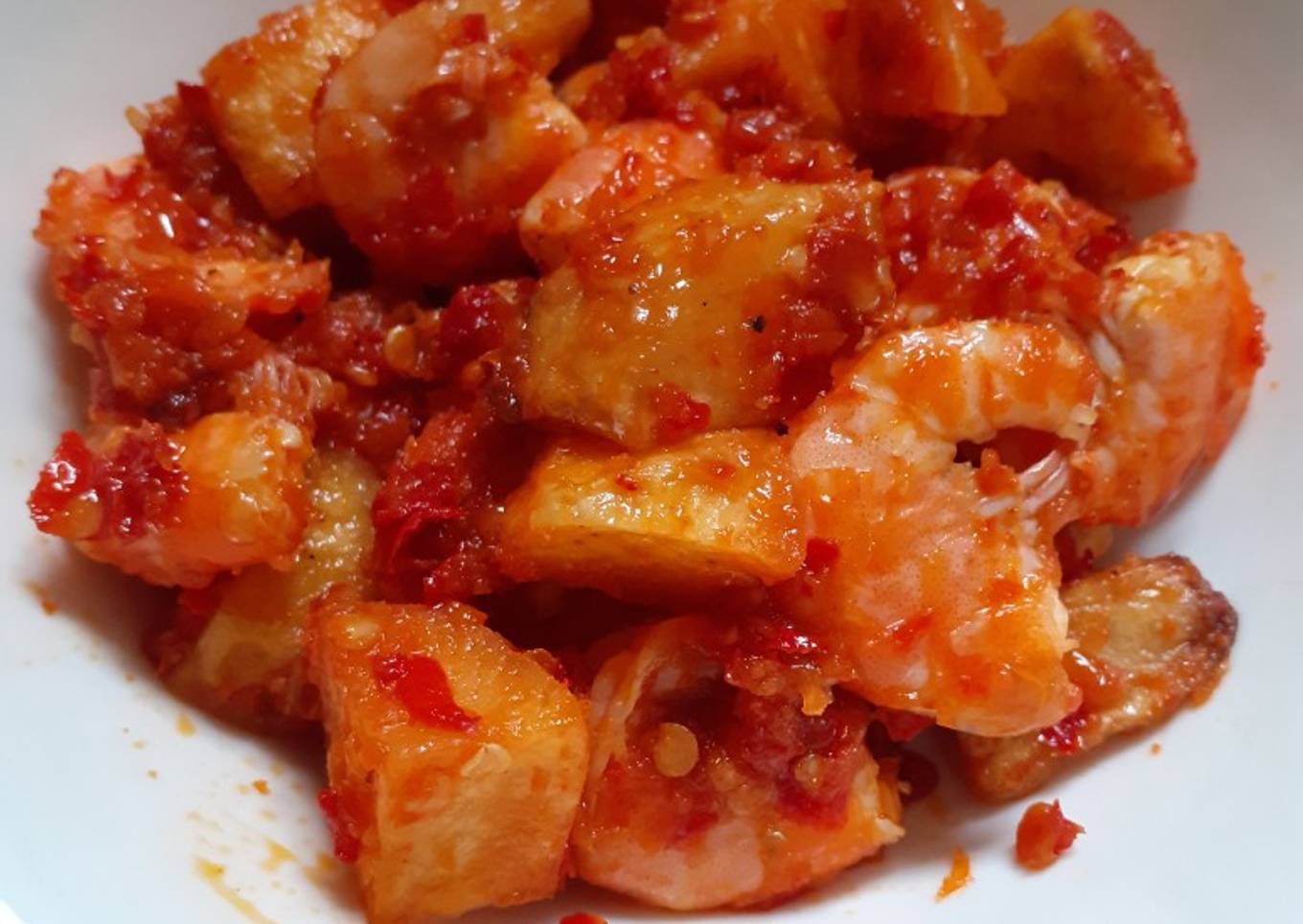 Balado udang kentang