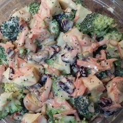 Broccoli and Apple Salad with a Honey Poppyseed Dressing A picture of Broccoli and Apple Salad with a Honey Poppyseed Dressing.