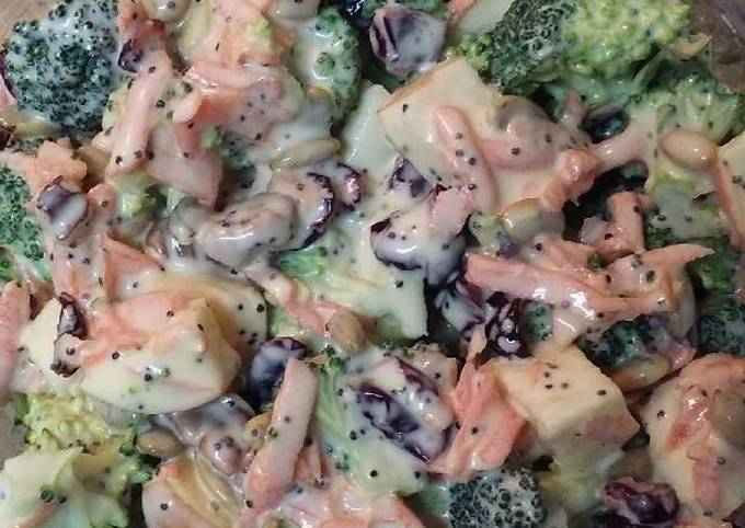 Steps to Make Perfect Broccoli and Apple Salad with a Honey Poppyseed Dressing