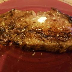 Pan fryed strip steak A picture of Pan fryed strip steak.